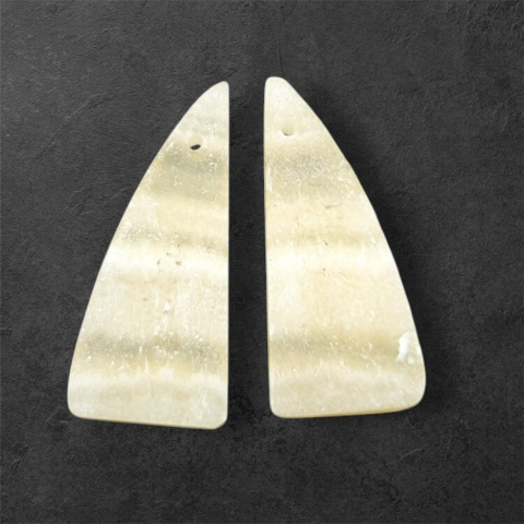 Żółty aragonit para kaboszonów z dziurką 26x11 mm nr P962 Żółty aragonit para kaboszonów z dziurką 26x11 mm nr P962