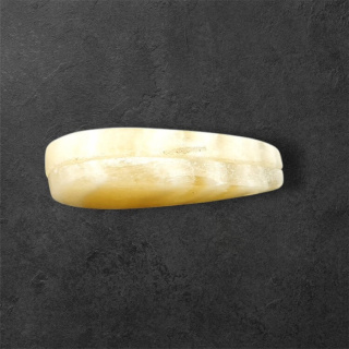 Żółty aragonit para kaboszonów z dziurką 26x12 mm nr P944