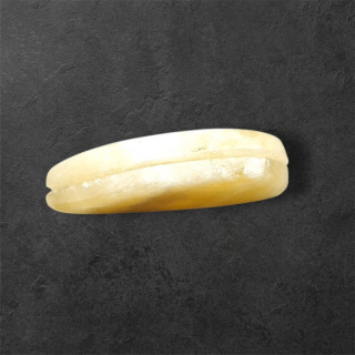 Żółty aragonit para kaboszonów z dziurką 26x13 mm nr P961
