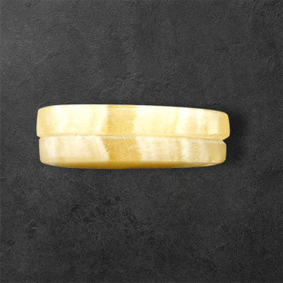 Żółty aragonit para kaboszonów z dziurką 27x13 mm nr P953