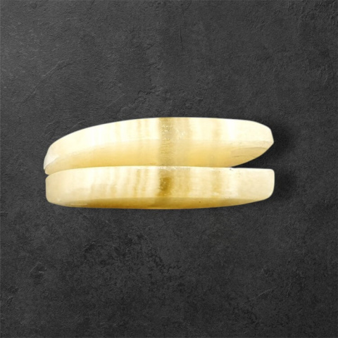 Żółty aragonit para kaboszonów z dziurką 28x12 mm nr P946 Żółty aragonit para kaboszonów z dziurką 28x12 mm nr P946