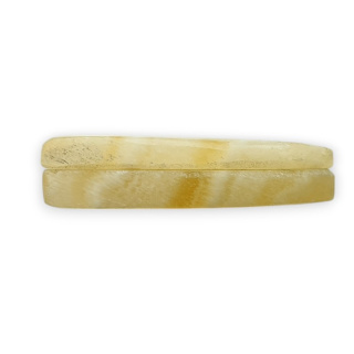 Żółty aragonit para kaboszonów z dziurką 28x12 mm nr R114
