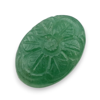 Awenturyn zielony kaboszon carving 26x18 mm nr 8