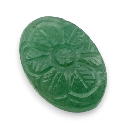 Awenturyn zielony kaboszon carving 26x18 mm nr 8 Awenturyn zielony kaboszon carving 26x18 mm nr 8