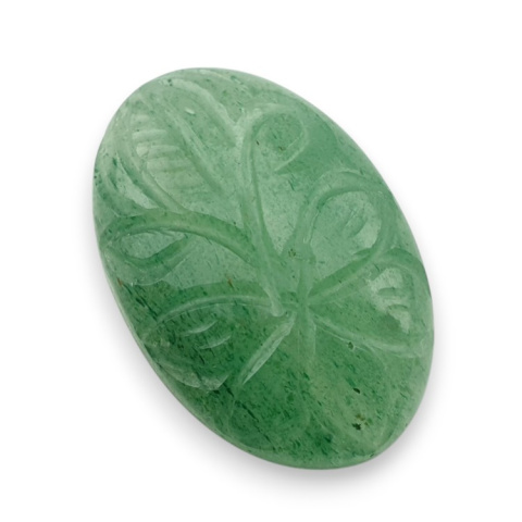 Awenturyn zielony kaboszon carving 27x18 mm nr 1 Awenturyn zielony kaboszon carving 27x18 mm nr 1