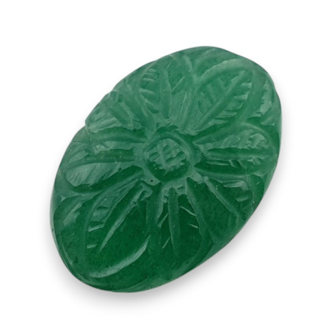 Awenturyn zielony kaboszon carving 27x18 mm nr 28 Awenturyn zielony kaboszon carving 27x18 mm nr 28