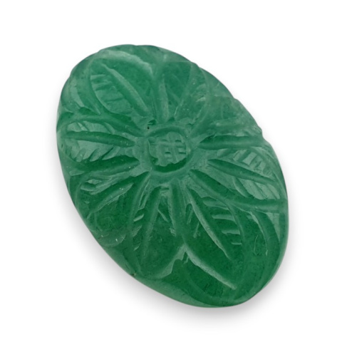 Awenturyn zielony kaboszon carving 27x18 mm nr 28 Awenturyn zielony kaboszon carving 27x18 mm nr 28