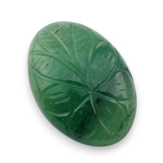 Awenturyn zielony kaboszon carving 27x19 mm nr 15