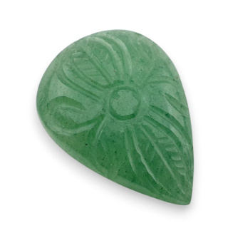 Awenturyn zielony kaboszon carving 27x20 mm nr 35