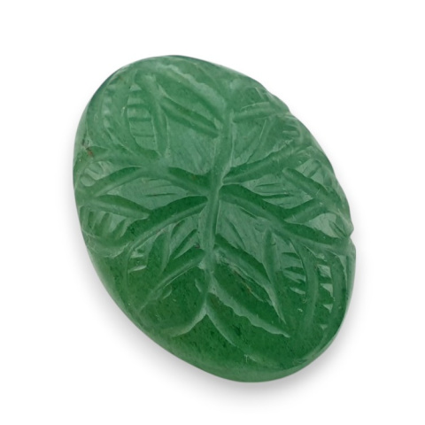 Awenturyn zielony kaboszon carving 27x20 mm nr 4 Awenturyn zielony kaboszon carving 27x20 mm nr 4