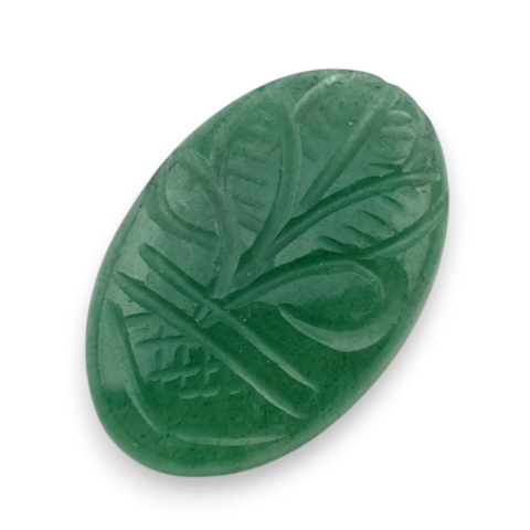 Awenturyn zielony kaboszon carving 28x18 mm nr 5 Awenturyn zielony kaboszon carving 28x18 mm nr 5