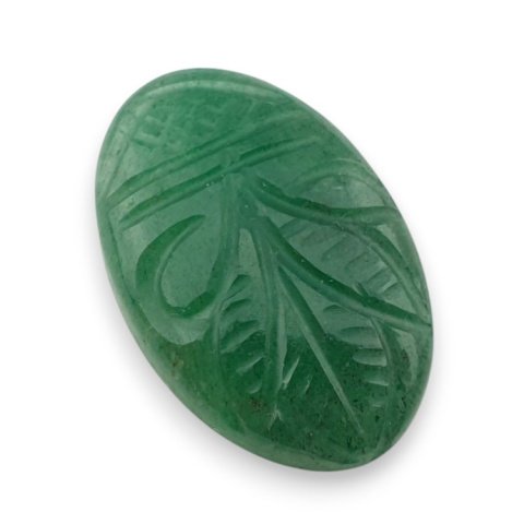 Awenturyn zielony kaboszon carving 28x18 mm nr 5 Awenturyn zielony kaboszon carving 28x18 mm nr 5