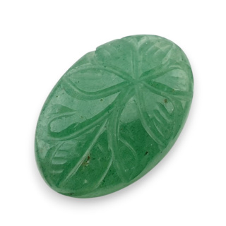 Awenturyn zielony kaboszon carving 28x19 mm nr 30