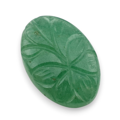 Awenturyn zielony kaboszon carving 28x19 mm nr 30 Awenturyn zielony kaboszon carving 28x19 mm nr 30