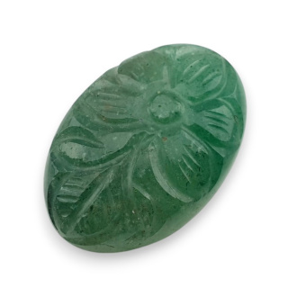 Awenturyn zielony kaboszon carving 28x19 mm nr 31