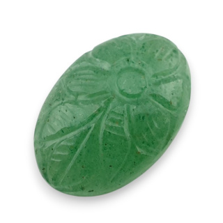 Awenturyn zielony kaboszon carving 28x19 mm nr 9