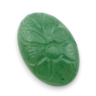 Awenturyn zielony kaboszon carving 28x19 mm nr 9