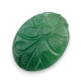 Awenturyn zielony kaboszon carving 28x21 mm nr 7