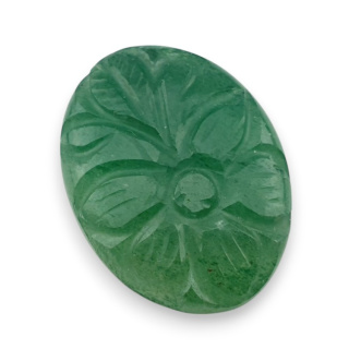 Awenturyn zielony kaboszon carving 28x21 mm nr 7