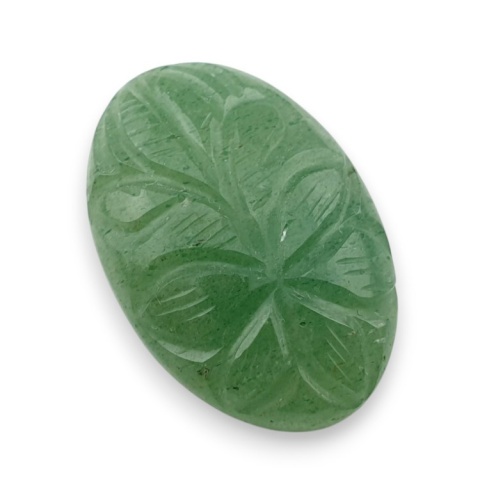 Awenturyn zielony kaboszon carving 29x19 mm nr 32 Awenturyn zielony kaboszon carving 29x19 mm nr 32