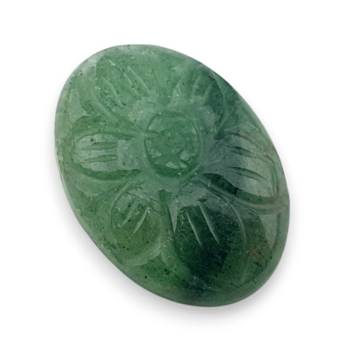 Awenturyn zielony kaboszon carving 29x20 mm nr 16 Awenturyn zielony kaboszon carving 29x20 mm nr 16