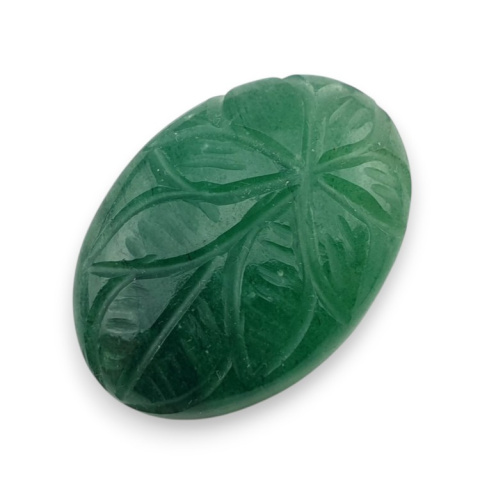 Awenturyn zielony kaboszon carving 29x20 mm nr 6 Awenturyn zielony kaboszon carving 29x20 mm nr 6