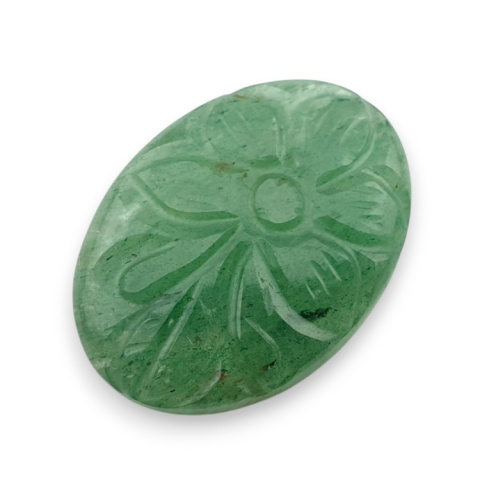 Awenturyn zielony kaboszon carving 30x21 mm nr 11 Awenturyn zielony kaboszon carving 30x21 mm nr 11