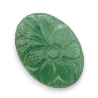 Awenturyn zielony kaboszon carving 30x21 mm nr 11