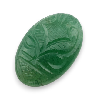 Awenturyn zielony kaboszon carving 31x20 mm nr 18