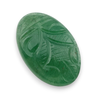 Awenturyn zielony kaboszon carving 31x20 mm nr 18