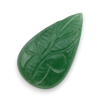 Awenturyn zielony kaboszon carving 32x18 mm nr 12