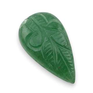 Awenturyn zielony kaboszon carving 32x18 mm nr 12