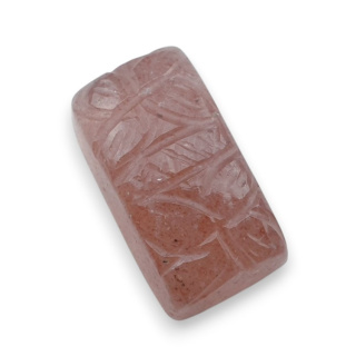 Kwarc truskawkowy kaboszon carving 20x11 mm nr 10