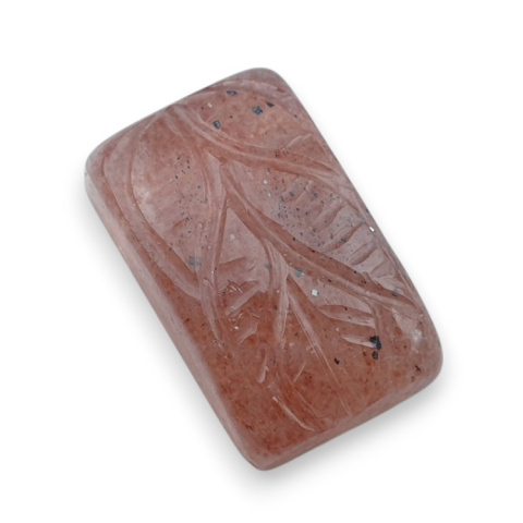 Kwarc truskawkowy kaboszon carving 21x13 mm nr 67 Kwarc truskawkowy kaboszon carving 21x13 mm nr 67