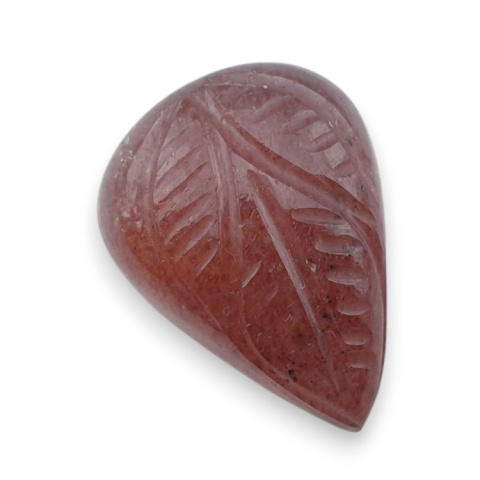 Kwarc truskawkowy kaboszon carving 21x16 mm nr 74 Kwarc truskawkowy kaboszon carving 21x16 mm nr 74