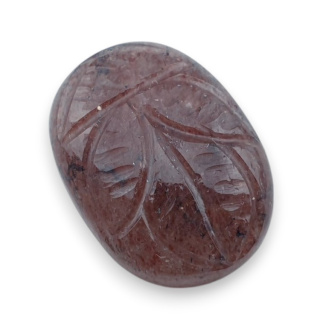 Kwarc truskawkowy kaboszon carving 21x16 mm nr 80
