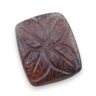 Kwarc truskawkowy kaboszon carving 21x17 mm nr 79