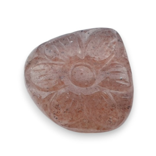 Kwarc truskawkowy kaboszon carving 21x20 mm nr 46