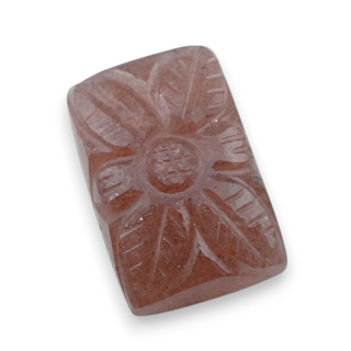 Kwarc truskawkowy kaboszon carving 22x15 mm nr 6