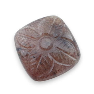 Kwarc truskawkowy kaboszon carving 22x22 mm nr 8