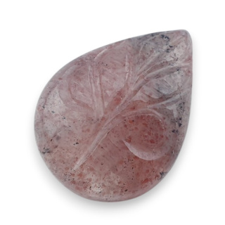 Kwarc truskawkowy kaboszon carving 23x17 mm nr 81