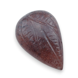 Kwarc truskawkowy kaboszon carving 24x16 mm nr 82