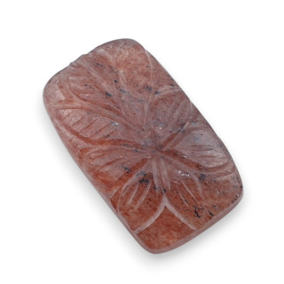 Kwarc truskawkowy kaboszon carving 25x15 mm nr 56