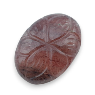 Kwarc truskawkowy kaboszon carving 25x17 mm nr 17