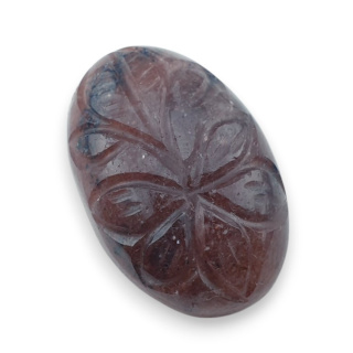Kwarc truskawkowy kaboszon carving 26x17 mm nr 52