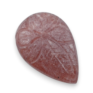 Kwarc truskawkowy kaboszon carving 27x18 mm nr 29