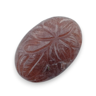 Kwarc truskawkowy kaboszon carving 27x19 mm nr 61