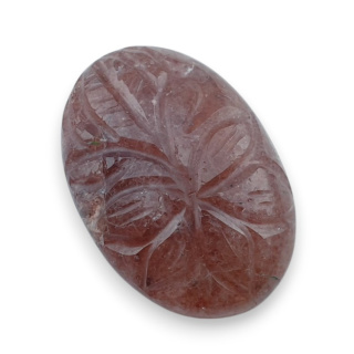 Kwarc truskawkowy kaboszon carving 27x19 mm nr 61