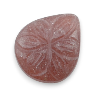 Kwarc truskawkowy kaboszon carving 27x22 mm nr 21