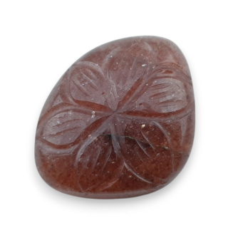 Kwarc truskawkowy kaboszon carving 27x22 mm nr 24